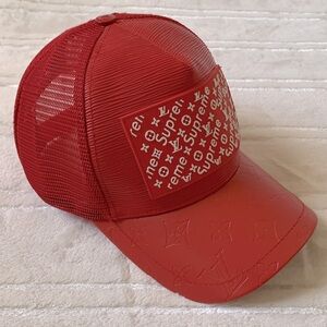 Supreme Red Baseball Cap Hat with adjustable back strap